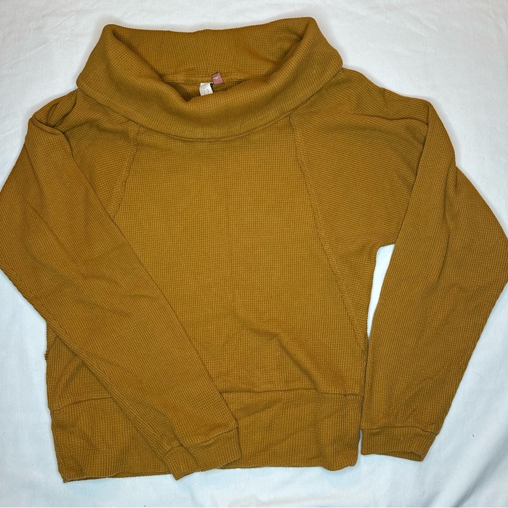 Anthropologie PILCRO Angie Waffle Knit Cowl Neck Sweater Pullover Small Comfort